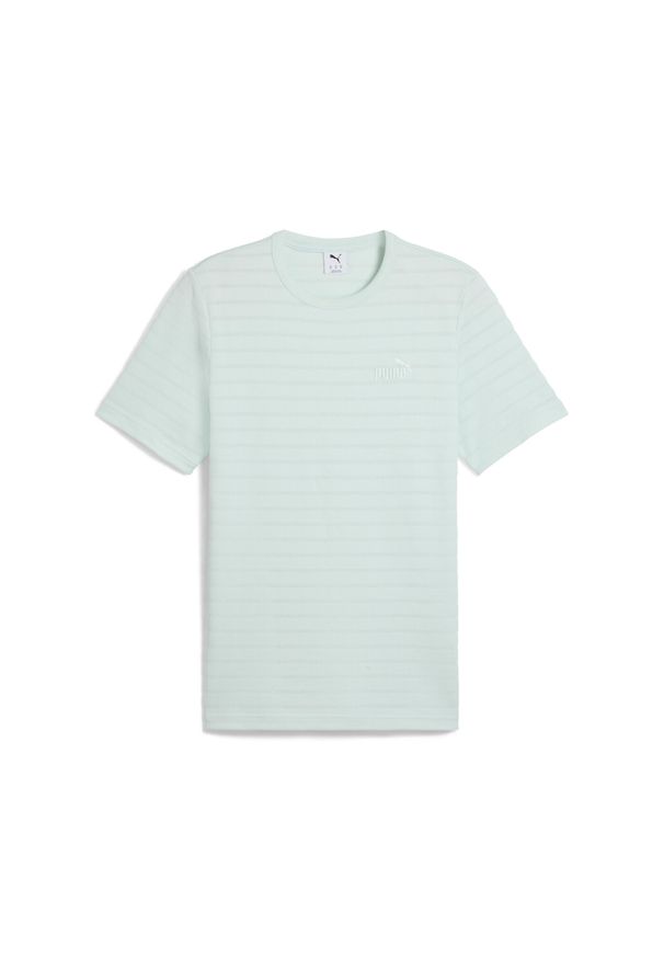 Puma - Koszulka Essentials Elevated Structured PUMA Peaceful Blue. Kolor: niebieski. Wzór: haft. Sport: fitness