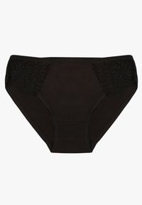 Born2be - Czarne Gładkie Majtki Figi z Bawełny Venessila. Kolor: czarny. Materiał: bawełna. Wzór: gładki #1