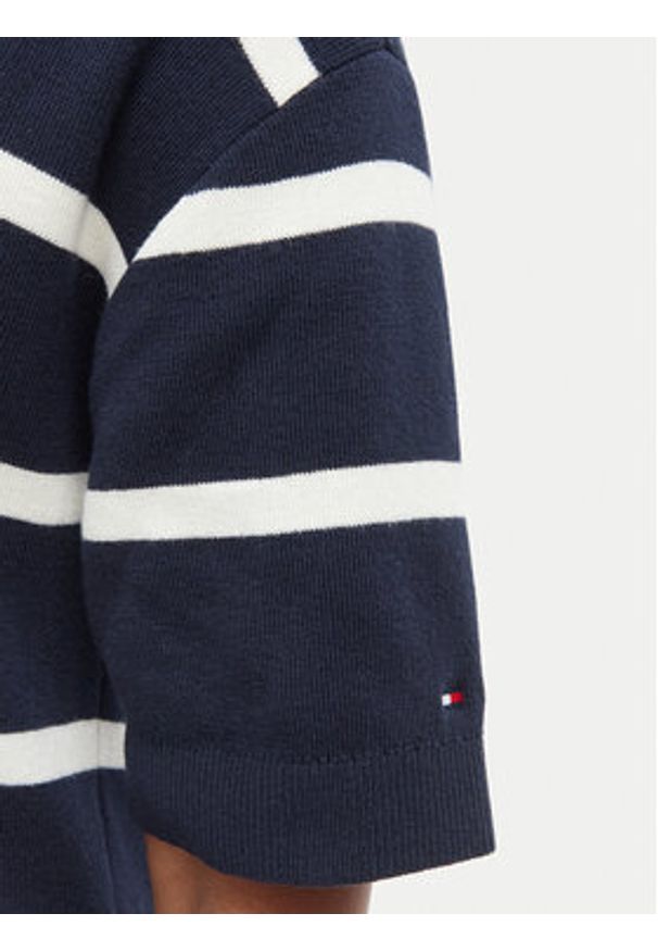 TOMMY HILFIGER - Tommy Hilfiger Sweter WW0WW45400 Granatowy Regular Fit. Kolor: niebieski. Materiał: bawełna