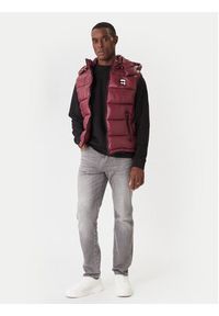 Karl Lagerfeld - KARL LAGERFELD Kamizelka 505023 554590 Bordowy Regular Fit. Typ kołnierza: dekolt w karo. Kolor: czerwony. Materiał: syntetyk #2