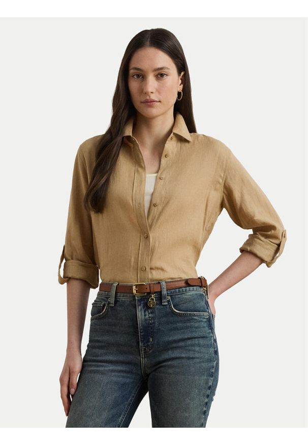 Lauren Ralph Lauren - LAUREN RALPH LAUREN Koszula 200782777060 Beżowy Relaxed Fit. Kolor: beżowy. Materiał: len