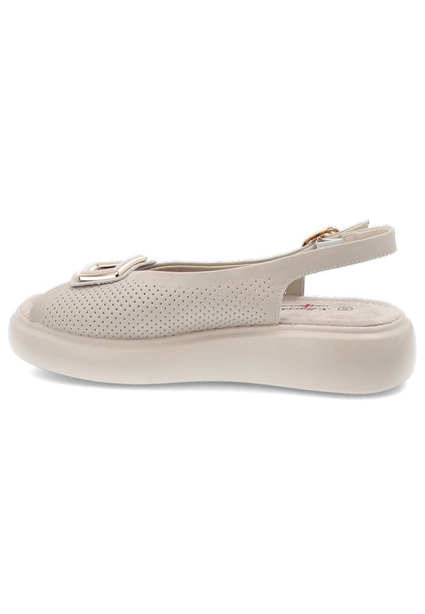 Beżowe Sandały S.Barski Wygodne Ażurowe Obuwie Damskie. Okazja: na co dzień. Zapięcie: klamry. Kolor: beżowy. Materiał: skóra. Wzór: ażurowy. Sezon: lato. Obcas: na platformie. Styl: klasyczny, casual, elegancki