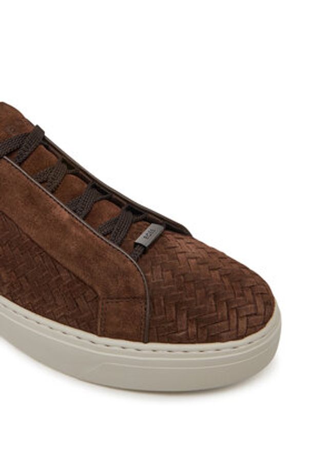 BOSS Sneakersy Gary 50538983 Brązowy. Kolor: brązowy. Materiał: zamsz, skóra