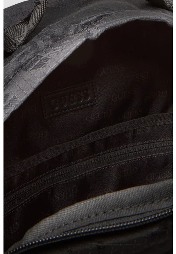 Guess - GUESS Czarny męski plecak Asti Rounded. Kolor: czarny. Materiał: poliester. Styl: casual