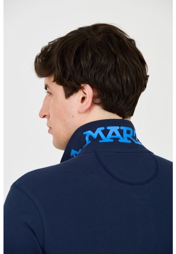 La Martina - LA MARTINA Granatowe męskie polo z małym logo, Rozmiar XXL. Typ kołnierza: polo. Kolor: niebieski