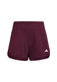 Adidas - Szorty Pacer Essentials Knit High-Rise. Kolor: wielokolorowy, różowy, brązowy. Materiał: materiał