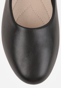 Born2be - Czarne Wsuwane Balerinki z Ekoskóry na Płaskiej Podeszwie Imenna. Okazja: na co dzień. Zapięcie: bez zapięcia. Kolor: czarny. Materiał: jeans. Obcas: na płaskiej podeszwie. Styl: elegancki, casual #2