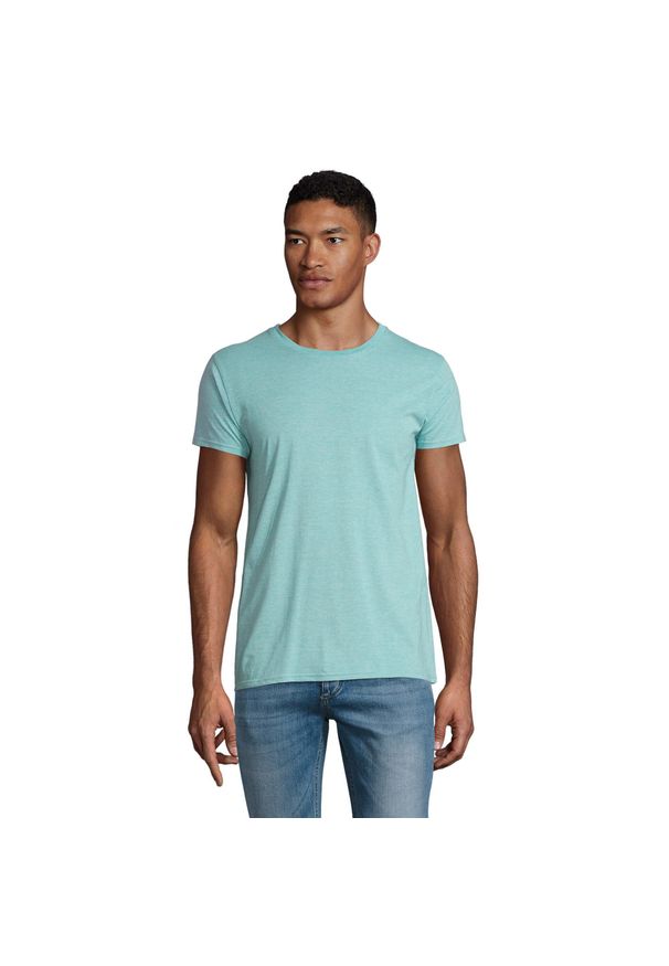 SOL'S - Męska Koszulka Crusader Heather. Kolor: zielony. Sport: turystyka piesza