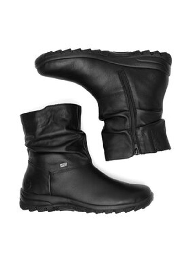 Rieker Botki Z7193-00 Czarny. Kolor: czarny. Materiał: skóra