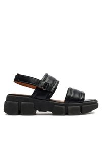 Geox Sandały D Lisbona D45PSA 000TU C9999 Czarny. Kolor: czarny. Materiał: skóra