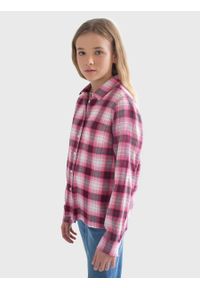 Big-Star - Koszula dziewczęca w kratę różowa Benara 601. Typ kołnierza: kołnierzyk klasyczny. Kolor: różowy. Materiał: tkanina, bawełna, wiskoza, skóra. Styl: młodzieżowy, klasyczny, elegancki