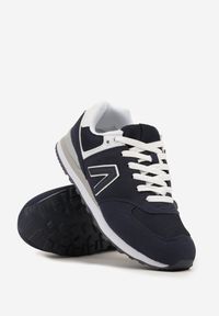 Born2be - Granatowe Buty Sportowe Sneakersy z Ozdobną Aplikacją Rilazea. Okazja: na co dzień. Kolor: niebieski. Materiał: jeans. Wzór: aplikacja #3