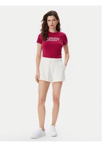 Tommy Jeans Szorty sportowe Script DW0DW20353 Écru Regular Fit. Materiał: bawełna #5