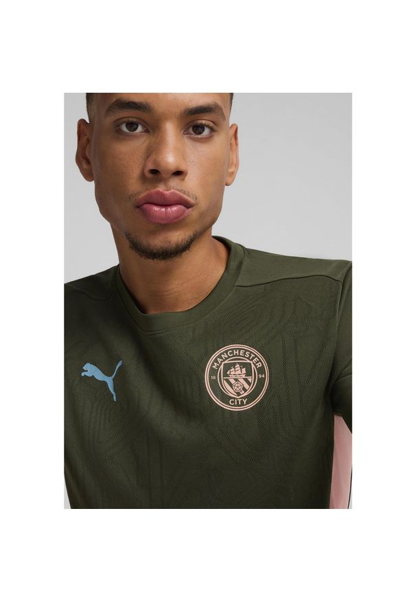Puma - Męska koszulka treningowa Manchester City PUMA Myrtle Bold Blue Green. Kolor: wielokolorowy, niebieski, zielony. Sport: fitness