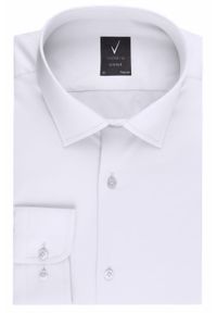 Koszula Męska, Elegancka o Regularnym Kroju - Victorio - Biała. Okazja: na co dzień. Kolor: biały. Materiał: elastan, bawełna. Długość rękawa: długi rękaw. Długość: długie. Styl: elegancki #3