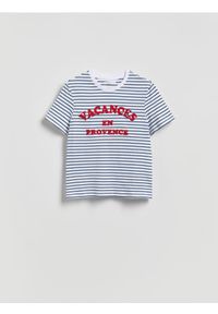 Reserved - T-shirt z haftowanym napisem - wielobarwny. Materiał: bawełna. Wzór: napisy, haft