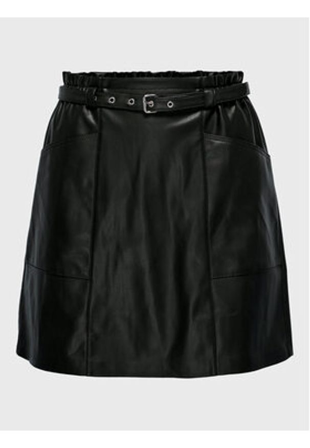 only - ONLY Spódnica z imitacji skóry Heidi 15229099 Czarny Regular Fit. Kolor: czarny. Materiał: skóra