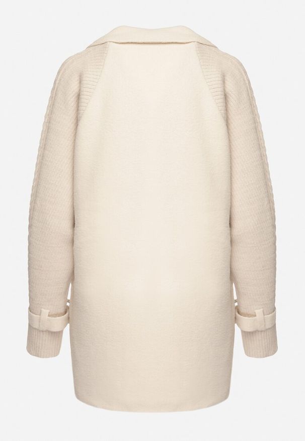 Born2be - Beżowy Płaszcz Dwurzędowy z Bawełną i Ściągaczami Ilifra. Okazja: na co dzień. Kolor: beżowy. Materiał: bawełna. Długość: długie. Styl: casual, elegancki