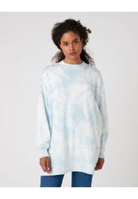 Wrangler - DAMSKA BLUZA MATERIAŁOWA WRANGLER OVERSIZED SWEAT BLUE TIE DYE W6Q4HAB27 112130836. Materiał: materiał