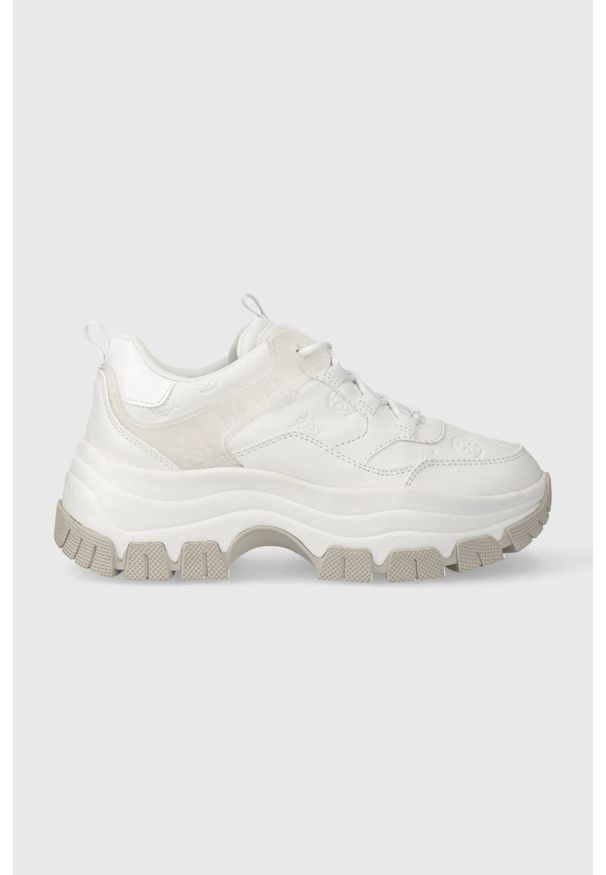 Guess sneakersy BISUN kolor biały FL8BIU FAL12. Nosek buta: okrągły. Zapięcie: sznurówki. Kolor: biały. Obcas: na platformie