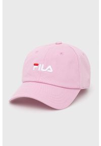 Fila czapka bawełniana dziecięca kolor różowy gładka. Kolor: różowy. Materiał: bawełna. Wzór: gładki #1