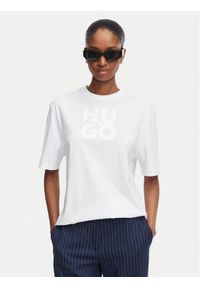 Hugo - HUGO T-Shirt Dashire_5 50566678 Biały Relaxed Fit. Kolor: biały. Materiał: bawełna #1