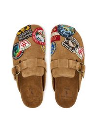 Polo Ralph Lauren Klapki 803974113001 Brązowy. Kolor: brązowy. Materiał: skóra, zamsz #4