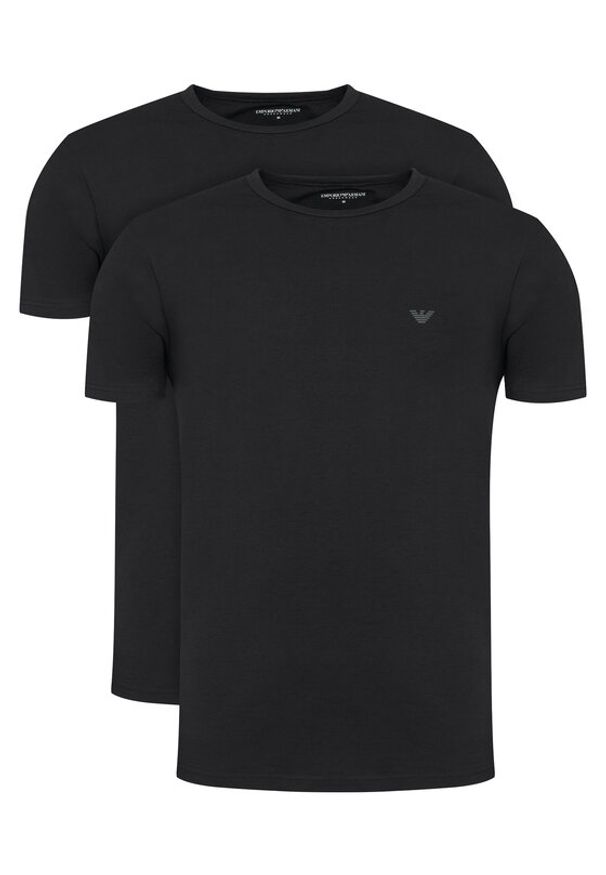 Emporio Armani Underwear Komplet 2 t-shirtów EM000391 AF14132 MC005 Czarny Regular Fit. Kolor: czarny. Materiał: bawełna