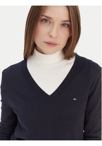 TOMMY HILFIGER - Tommy Hilfiger Sweter WW0WW42049 Granatowy Regular Fit. Kolor: niebieski. Materiał: syntetyk #2