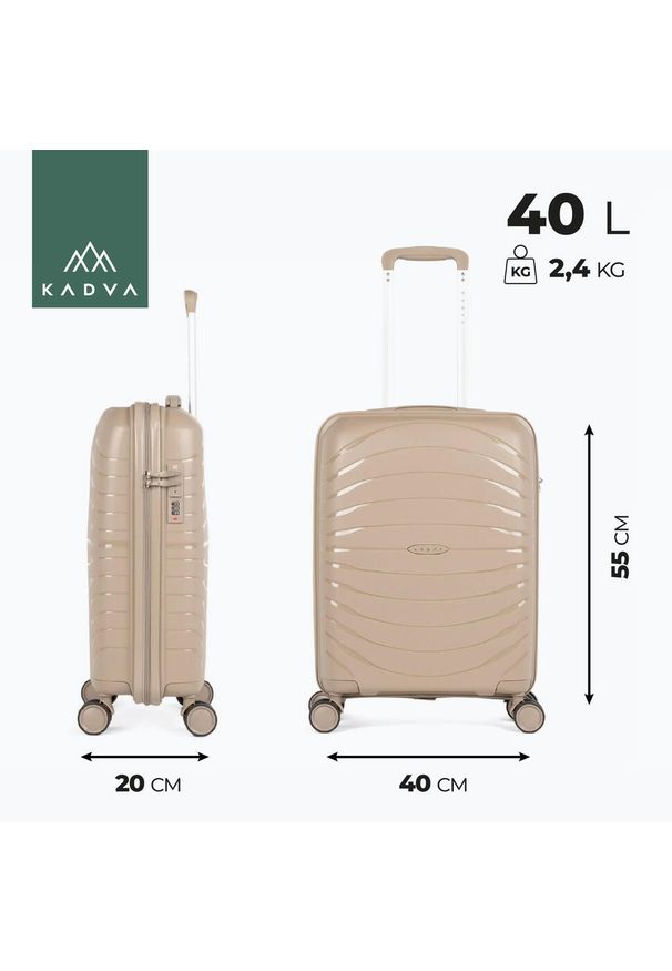 Walizka podróżna KADVA Brava. Kolor: beżowy