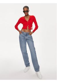 Calvin Klein Jeans Kardigan J20J223149 Czerwony Slim Fit. Kolor: czerwony. Materiał: lyocell