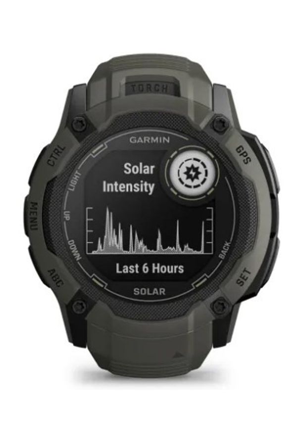 GARMIN - Garmin Instinct 2X Solar (mchowy / mchowy pasek). Rodzaj zegarka: smartwatch. Styl: militarny, biznesowy