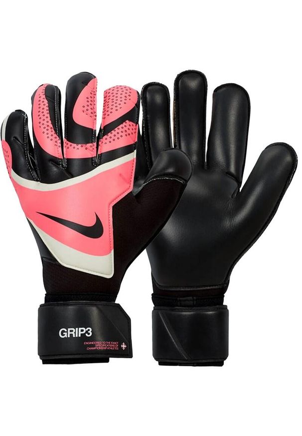Rękawice bramkarskie Nike Grip 3. Kolor: wielokolorowy, czarny, różowy. Sport: piłka nożna