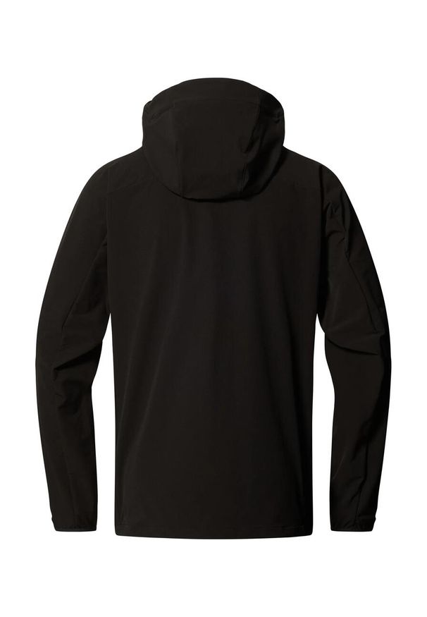Haglöfs - Kurtka przeciwdeszczowa męska Rosson Softshell Hood. Kolor: czarny. Materiał: softshell. Sport: turystyka piesza
