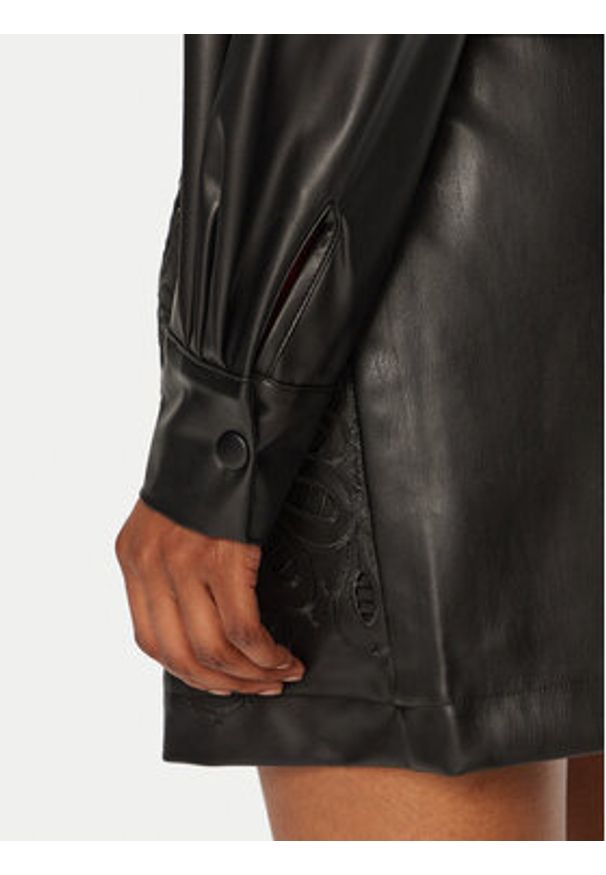 Vero Moda Koszula Rocky 10330114 Czarny Loose Fit. Kolor: czarny. Materiał: skóra