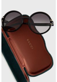 Gucci okulary przeciwsłoneczne damskie kolor czarny. Kształt: okrągłe. Kolor: czarny #2