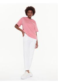 Trussardi Jeans - Trussardi T-Shirt Greyhound Backprint 56T00559 Różowy Loose Fit. Kolor: różowy. Materiał: bawełna