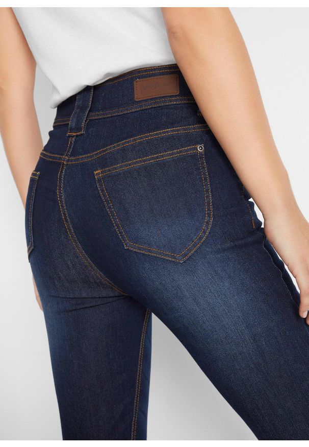 bonprix - Dżinsy Slim Fit, high-waist, SLIM, komfort-stretch. Stan: podwyższony. Kolor: niebieski