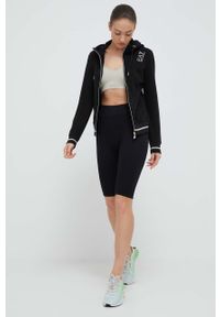EA7 Emporio Armani bluza damska kolor czarny z kapturem z nadrukiem. Typ kołnierza: kaptur. Kolor: czarny. Długość rękawa: długi rękaw. Długość: długie. Wzór: nadruk #5