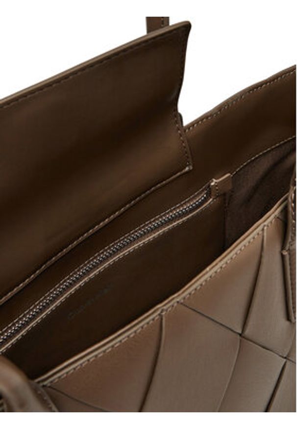Calvin Klein Torebka Ck Woven Medium Shopper K60K612994 Brązowy. Kolor: brązowy. Materiał: skórzane
