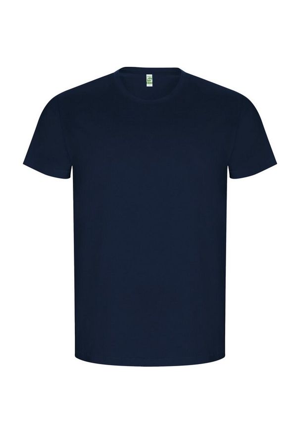 ROLY - Męska Złota Gładka Koszulka Z Krótkim Rękawem. Kolor: niebieski. Długość rękawa: krótki rękaw. Długość: krótkie. Wzór: gładki. Sport: turystyka piesza