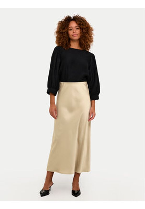 Kaffe Spódnica maxi Lotte 10508853 Beżowy Regular Fit. Kolor: beżowy. Materiał: syntetyk