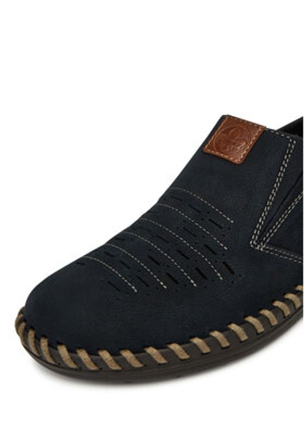 Rieker Półbuty B2457-14 Granatowy. Kolor: niebieski. Materiał: skóra, nubuk