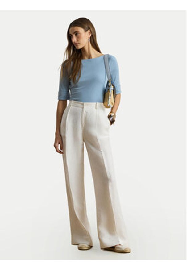 Lauren Ralph Lauren - LAUREN RALPH LAUREN Bluzka 200654963201 Niebieski jasny Slim Fit. Kolor: niebieski. Materiał: bawełna