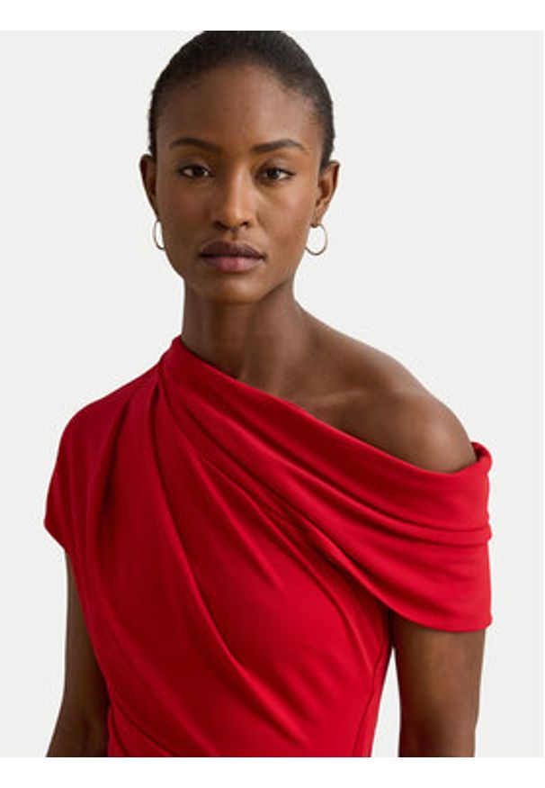 Lauren Ralph Lauren - LAUREN RALPH LAUREN Sukienka koktajlowa 200980223001 Czerwony Slim Fit. Kolor: czerwony. Materiał: syntetyk. Styl: wizytowy