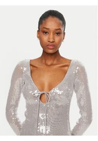 BARDOT - Bardot Sukienka koktajlowa Verona 58859DB Srebrny Slim Fit. Kolor: srebrny. Materiał: syntetyk. Styl: wizytowy #3