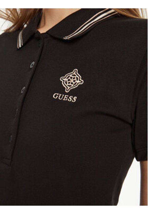Guess Polo V5RP02 KCOK1 Granatowy Regular Fit. Typ kołnierza: polo. Kolor: niebieski. Materiał: bawełna