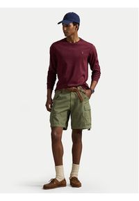 Polo Ralph Lauren Longsleeve 710760121037 Bordowy Slim Fit. Typ kołnierza: polo. Kolor: czerwony. Materiał: bawełna. Długość rękawa: długi rękaw #4