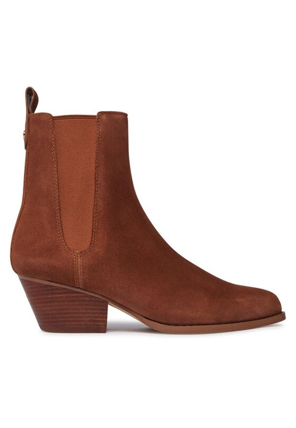 MICHAEL Michael Kors Sztyblety Kinlee Bootie 40F3KNME5S Brązowy. Kolor: brązowy. Materiał: zamsz, skóra