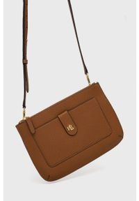 Lauren Ralph Lauren torebka skórzana kolor brązowy. Kolor: brązowy. Materiał: skórzane #1